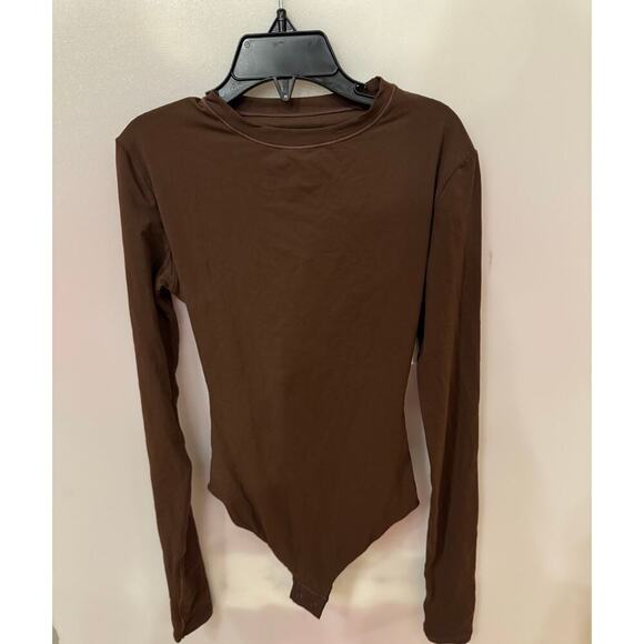 SKIMS LONG SLEEVE CREW NECK BODYSUIT COCOA size XXS - Picture 4 of 5